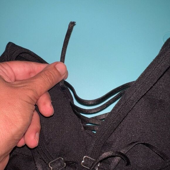 Strappy sports bra black corset style size M - Picture 5 of 7